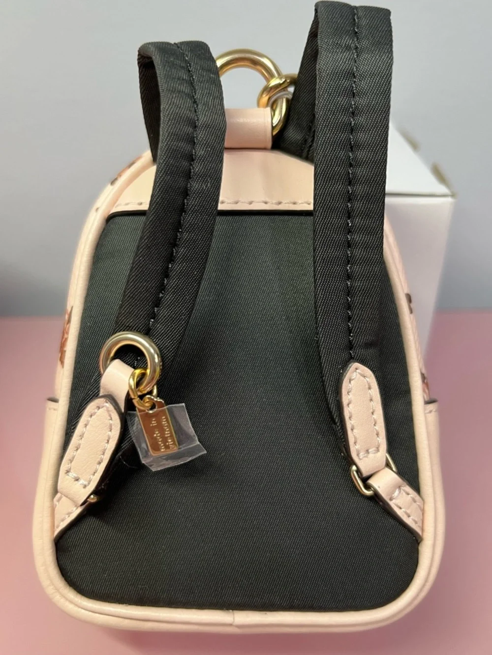 NWT Coach Pink Floral Mini Backpack Keychain Charm🩷 - Picture 4 of 10